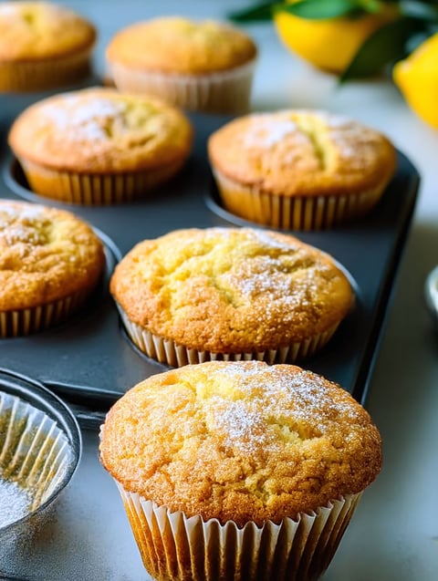 Tray filled with muffins flavored with orange and cardamom.