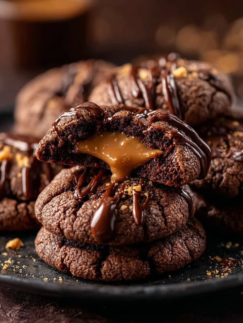 Melty Chocolate Peanut Butter Lava Cookies
