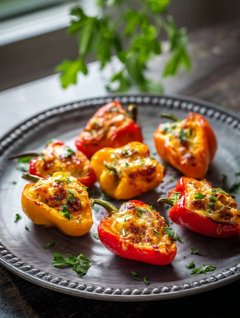 A plate of delicious peppers.